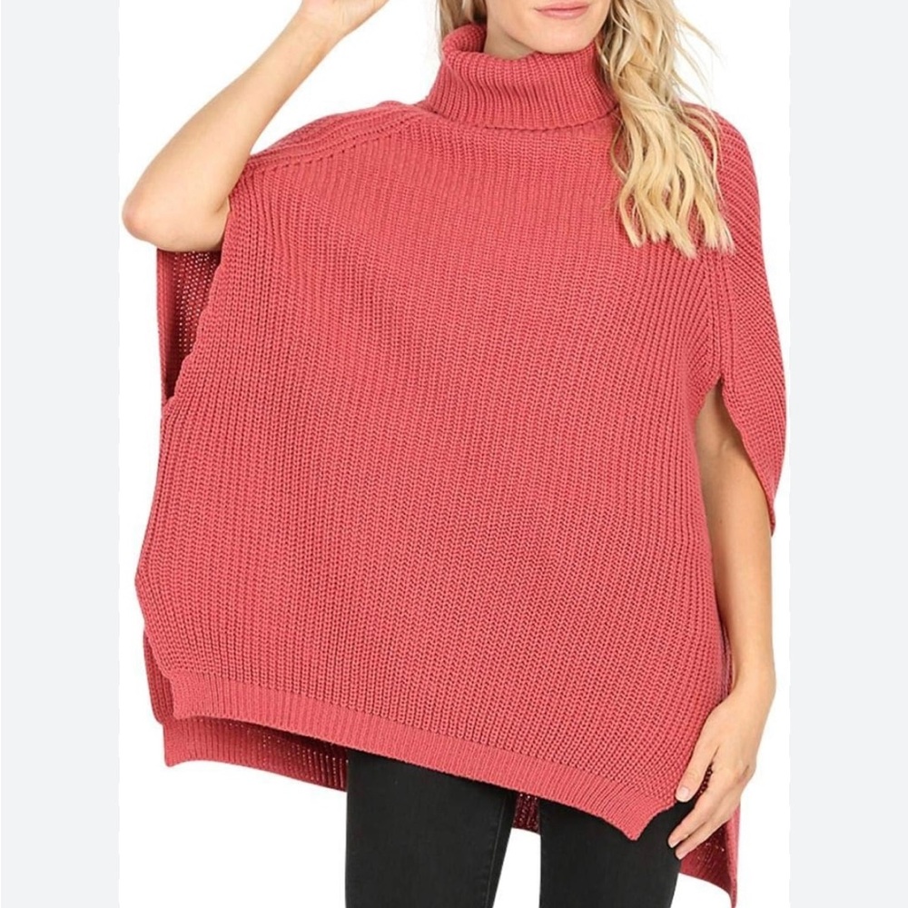 Zenana Outfitters Coral Cowl Neck Sweater